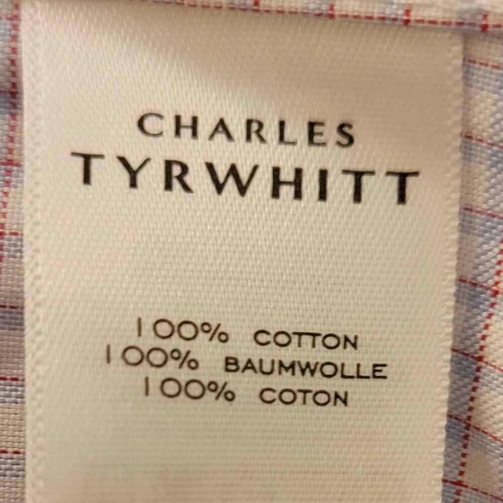 Charles Tyrwhitt Long-Sleeve Oxford Button Down - Blue & Red Checked - Picture 2 of 4